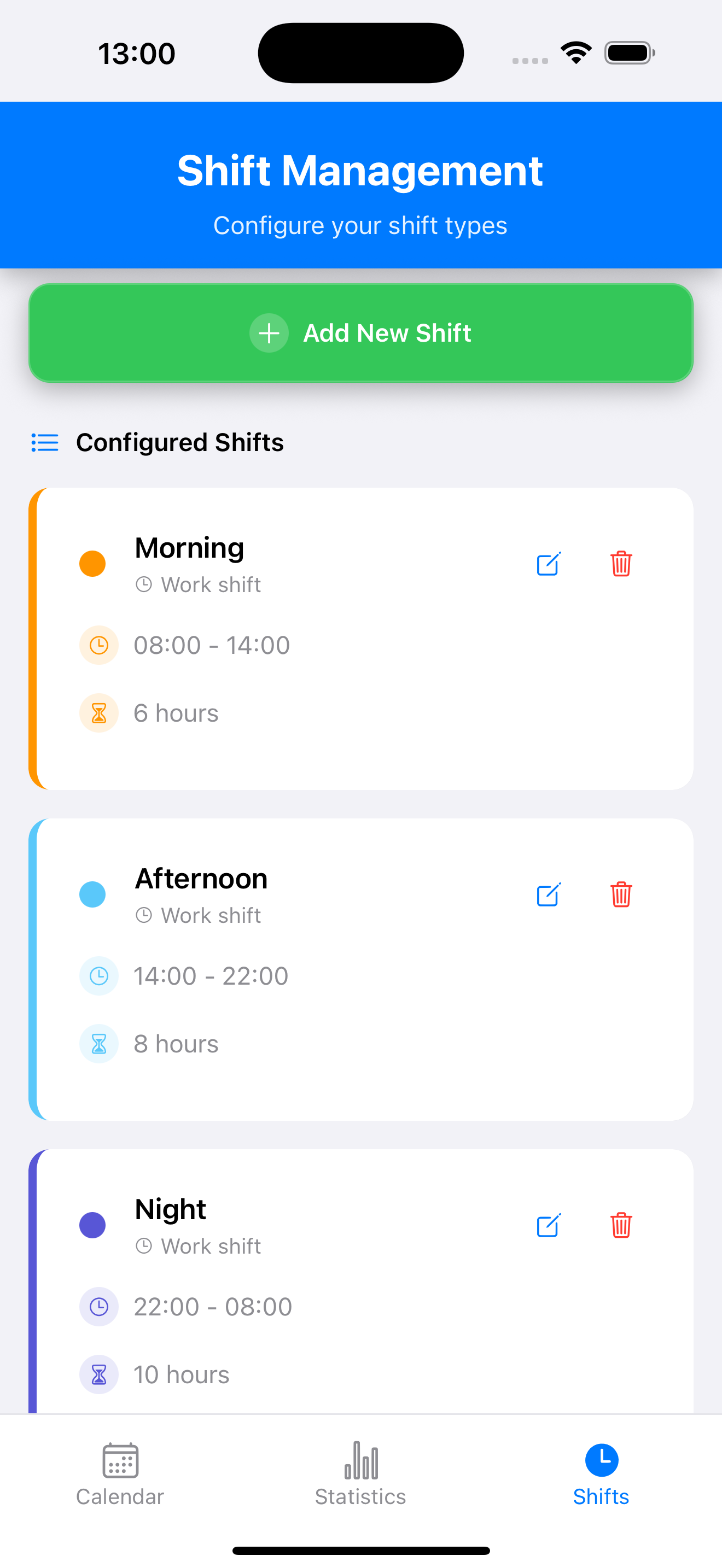 Farmalendar Shift Management - Configuración y personalización de tipos de turnos